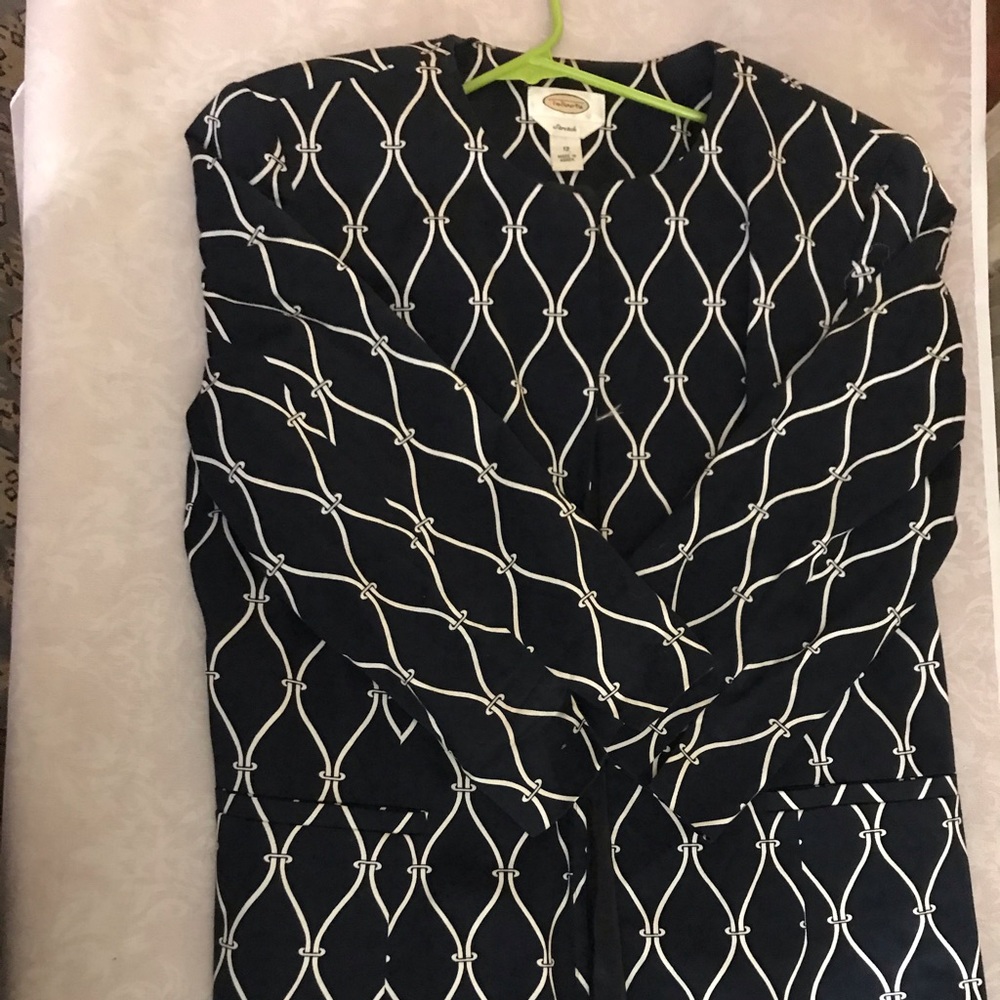 Talbots Navy Jacket with a Rope Pattern - Picture 2 of 5